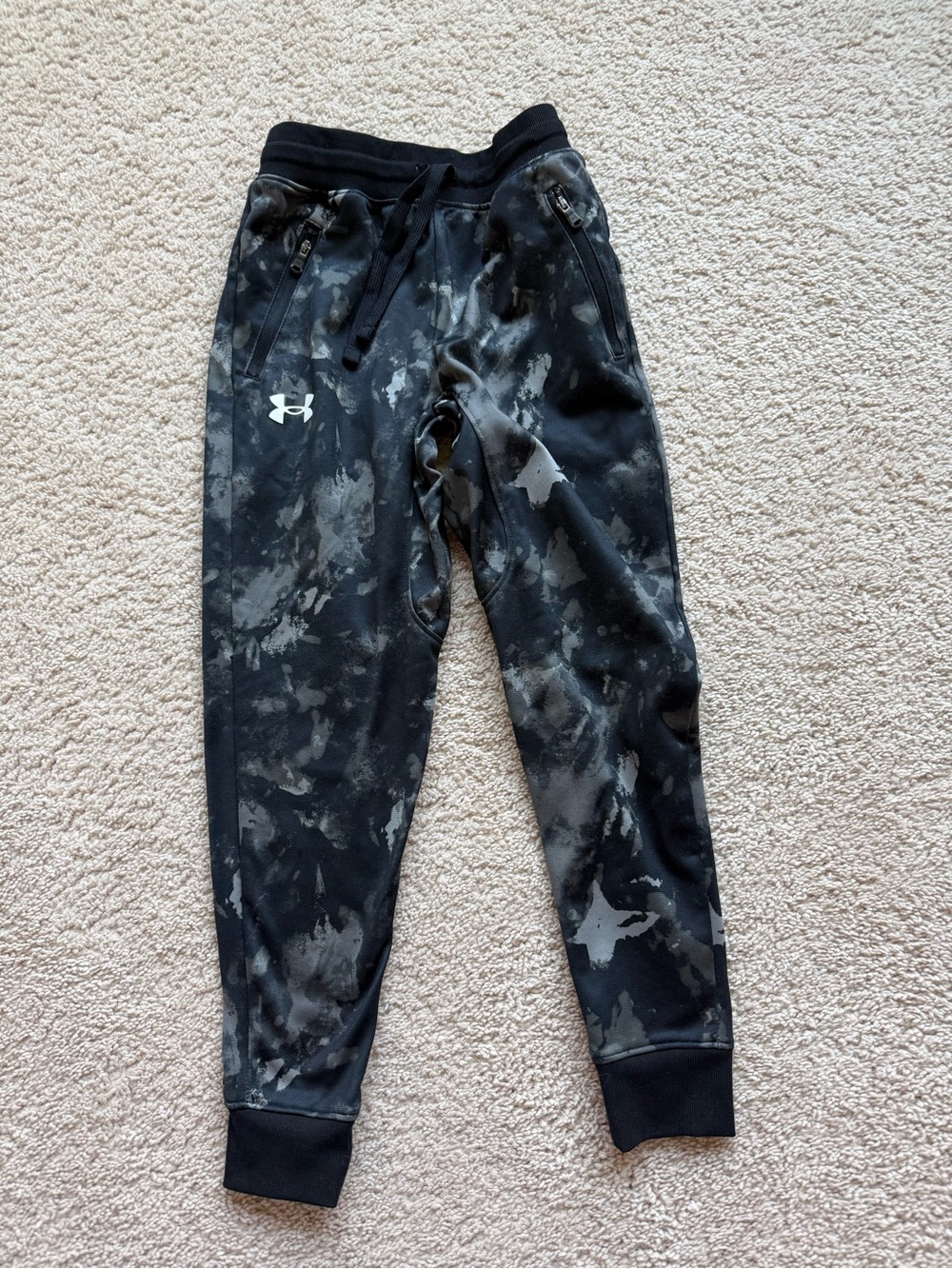 Under Armour Black & Gray Camo Kids' Jogger Sweatpants